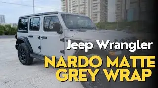 Jeep Wrangler nardo matte grey wrap installation