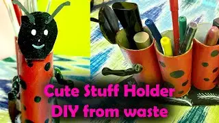 DIY Stuff organizer | Build easily from waste | Pen/Pencil plus other small items holder
