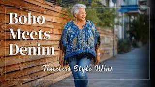 Jeans & boho dress combo 👗 senior fashion trends with elevated casual brilliance