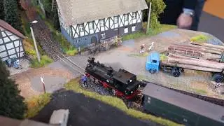 Pre&szlig;nitztalbahn in HOe op Modulebaan opgesteld bij de Noord Hollandse Modelspoordagen in Alkmaar.