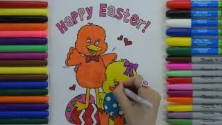Happy Easter Chicken Coloring Pages For Kids | Learn Colors Education Videos For Children