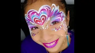 Heart Princess Face Painting by Flor Moreno