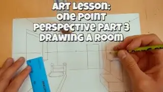 Art Lesson: One Point Perspective Part 3: Drawing a Room #onepointperspective #drawing #artlessons