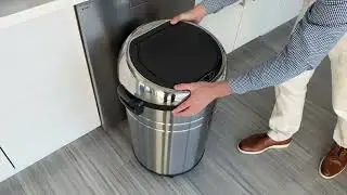 iTouchless 18 Gallon Sensor Kitchen Trash Can with Wheels & Dual AbsorbX Odor Filters