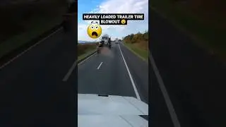 heavy loaded truck tire blowout #truckdriver #canada #trucklife