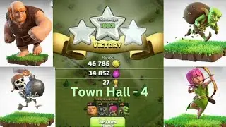 Clash Of Clan - Best Play Town Hall4 (Attack)- 2024 #clashofclans #attack #townhall4 @GameSinam