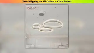 Modern Brushed Rings Led Chandelier Home Lighting Ceiling Mounted For Living Room Bedroom Hanging