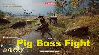 Assassin's Creed Odyssey BOAR FOSS FIGHT, Kill Big Pig.
