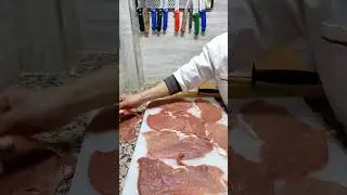Découpe de la tranche grasse la noix  de boeuf