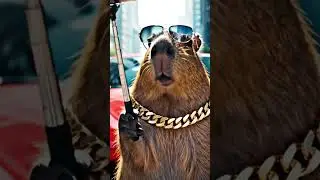 Capybara with apple stock #capybara #trading #stockmarket