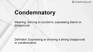 Condemnatory Meaning