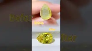 Gemstone Cut Lab-Grown Yellow Sapphire #customdesign #yellowsapphire #yellowstone  #customjewelry