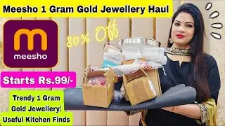 Meesho 1 Gram Gold Jewellery Haul Starts Rs99,Meesho Useful Kitchen Items,Rajni Style Tips #meesho