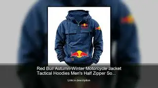 Red Bull Autumn-Winter Motorcycle Jacket Tactical Hoodies Men's Half Zipper Solid Warm Fleece S