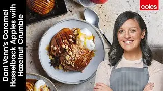 Caramel Hasselback Apples with Hazelnut Crumble