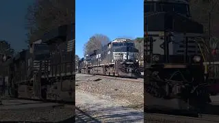 Norfolk Southern manifest train 350 passes Cary NC at Academy Street 1/4/2026