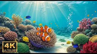 🐠 4K Coral Reef Aquarium – Peaceful Underwater Scenes with Meditation Music