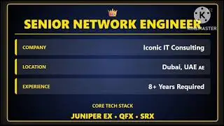 Senior Resident/Network Engineer (Dubai)