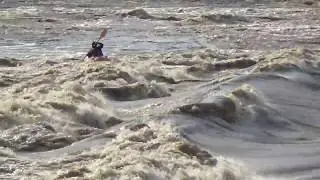 Kayaking at the Art Institute near flood stage