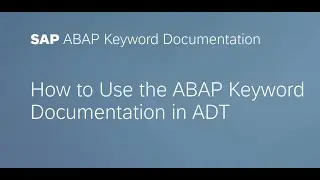 ABAP Keyword Documentation in ADT