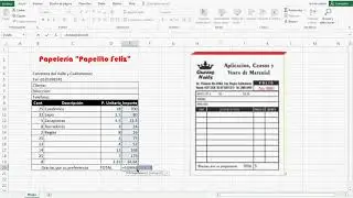 Practica 3, Nota de venta en excel