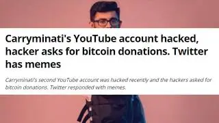 CarryMinati's YouTube channel hack! 