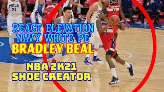 NBA Shoe Creator JORDAN REACT ELEVATION NAVY WHITE PE BRADLEY BEAL / NBA 2K21
