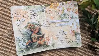 Reading fairy vol.2 Art journal page using cut and collage book #artjournalpage #mixedmedia #scrap