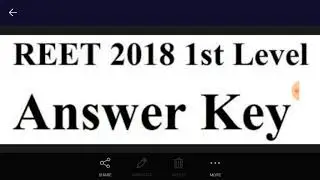 REET 2018 1 LEVEL FULL ANSWER KEY