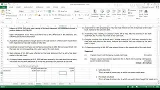 ZICA PAST PAPER BANK RECONCILIATION