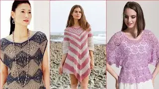 Impressive & Trendy Designer's Crochet Knitted Circle Patterns Laces Vest Top &Baggie Blouse Dresses