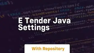 E tender java settings