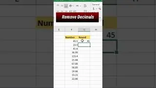Remove decimal #excelshorts #excelshortstricks #exceltips