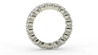 Eternity Ring with Prong Set Round Diamonds - GIA Certified Round Diamond Eternity Ring