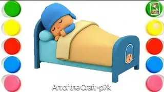How to Draw a cute Pocoyo Sleeping 😴 | Drawing, Painting & Coloring For Kids and Toddlers_ Kids Art