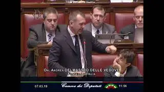 Andrea Delmastro interviene in aula sulla materia del voto di scambio-mafioso