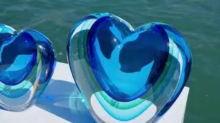 Vase heart sommerso Original Murano Glass OMG