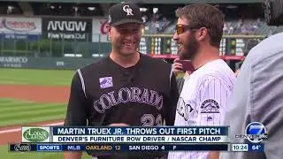 Denver7 Sports-Rockies-Martin Truex Jr. first pitch