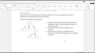 CIE AS-Level Computer Science 9618 Paper 2: Abstraction+ Decomposition sample question 2