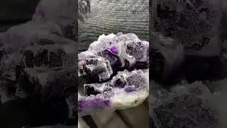 High Quality Dark Purple Fluorite Crystal Cubes On Matrix Quartz Mineral Specimen - Check My Etsy