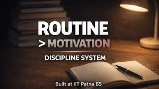 Routine Is Non-Negotiable | Real Discipline I Learned at IIT Patna (BS Student)