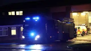 Humberside Fire And Rescue Bransholme Fire Station Scania Next Generation Pump Turning Out