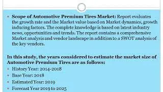 Global Automotive Premium Tires Market Insights, Forecast To 2025