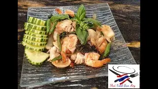 comment faire les fruits de mer sauté au basilic plat thaï ST FR TFBA 24 0//ผัดกระเพาทะเล