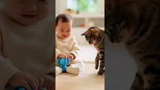 赤ちゃんとキジトラ猫#赤ちゃん#ペット#犬のいる暮らし#猫のいる暮らし#赤ちゃんとペット