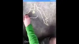Chalk drawing of cheetah with Masterpiece for Osmo