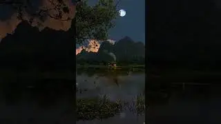 Moonlight Over the Village 🌙 #moonlight #night #village #nature #tranquil #relax #naturebeauty