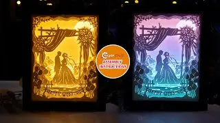 DIY Happy Wedding Shadow Box, Bride and Groom Lightbox SVG Files for Cricut and Silhouette Cameo