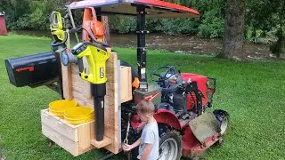 Making a 3 point hitch tool carrier out of scrap for a compact tractor.