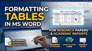 Formatting Table in Research Papers || Academic Reports || MS Word